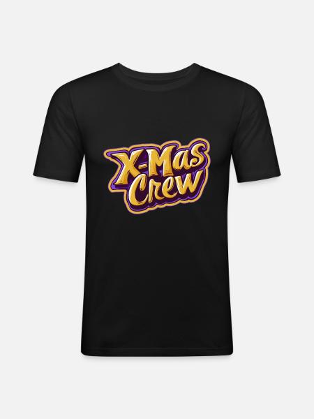 Équipage de Noël - T-shirt près du corps Homme - noir