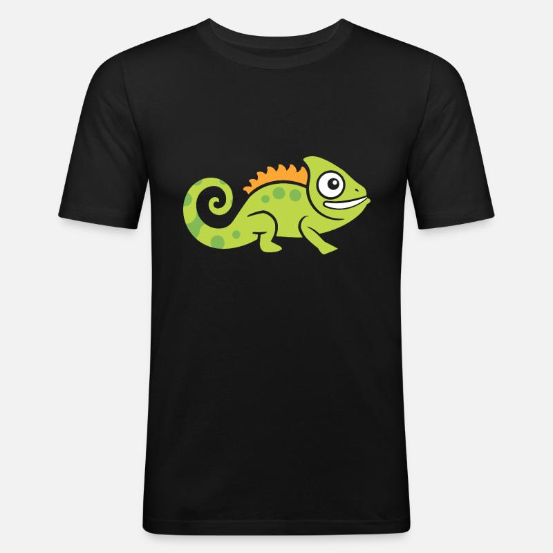 Chamäleon - Männer Slim Fit T-Shirt - Schwarz