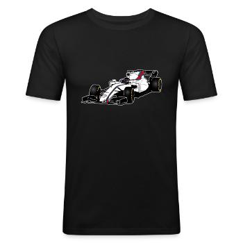 Racecar - Rennauto - Männer Slim Fit T-Shirt - Schwarz - Vorne - Nik (191cm)