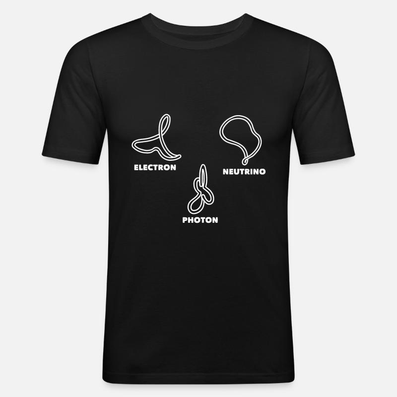 Stringtheorie Elektron Neutrino Photon - Männer Slim Fit T-Shirt - Schwarz