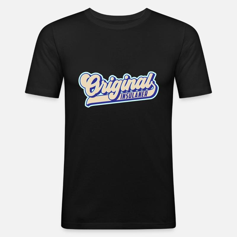Original Insulaner | Stolzer Inselbewohner - Männer Slim Fit T-Shirt - Schwarz