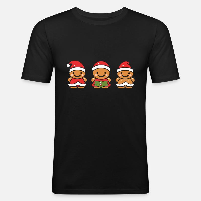 Lebkuchenmann - Männer Slim Fit T-Shirt - Schwarz