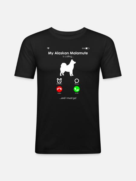 Alaskan Malamute Dog - Men's Slim Fit T-Shirt - black