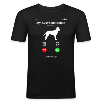Australian Kelpie - Männer Slim Fit T-Shirt - Schwarz - Vorne - Nik (191cm)