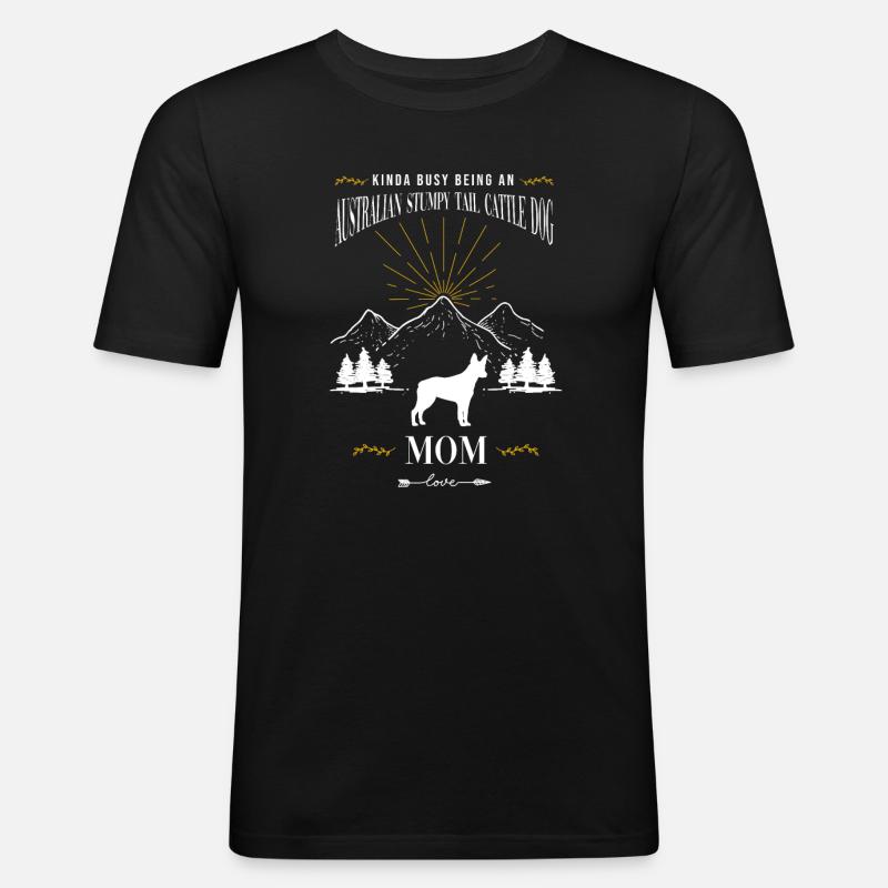 Australian Stumpy Tail Cattle Dog - Männer Slim Fit T-Shirt - Schwarz