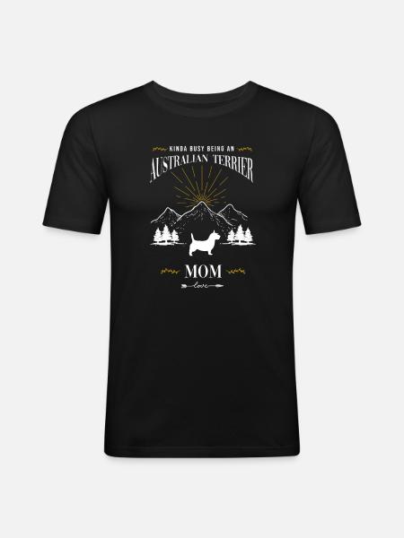 Australian Terrier - Männer Slim Fit T-Shirt - Schwarz