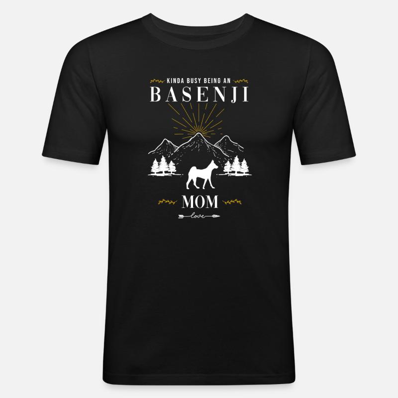 Basenji - Männer Slim Fit T-Shirt - Schwarz