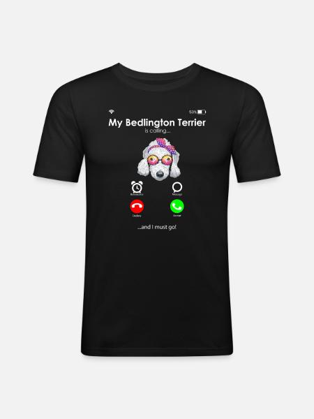 Bedlington Terrier - Men's Slim Fit T-Shirt - black