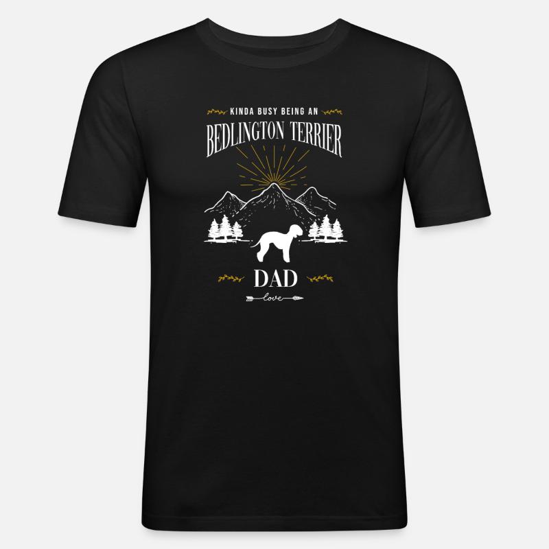Bedlington Terrier - Männer Slim Fit T-Shirt - Schwarz