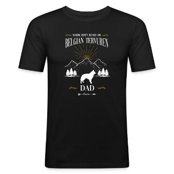 Belgian Tervuren - Men's Slim Fit T-Shirt - black - Front - Nik (191cm)