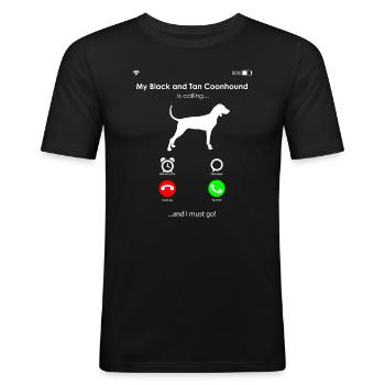 Black and Tan Coonhound - Men's Slim Fit T-Shirt - black - Front - Nik (191cm)