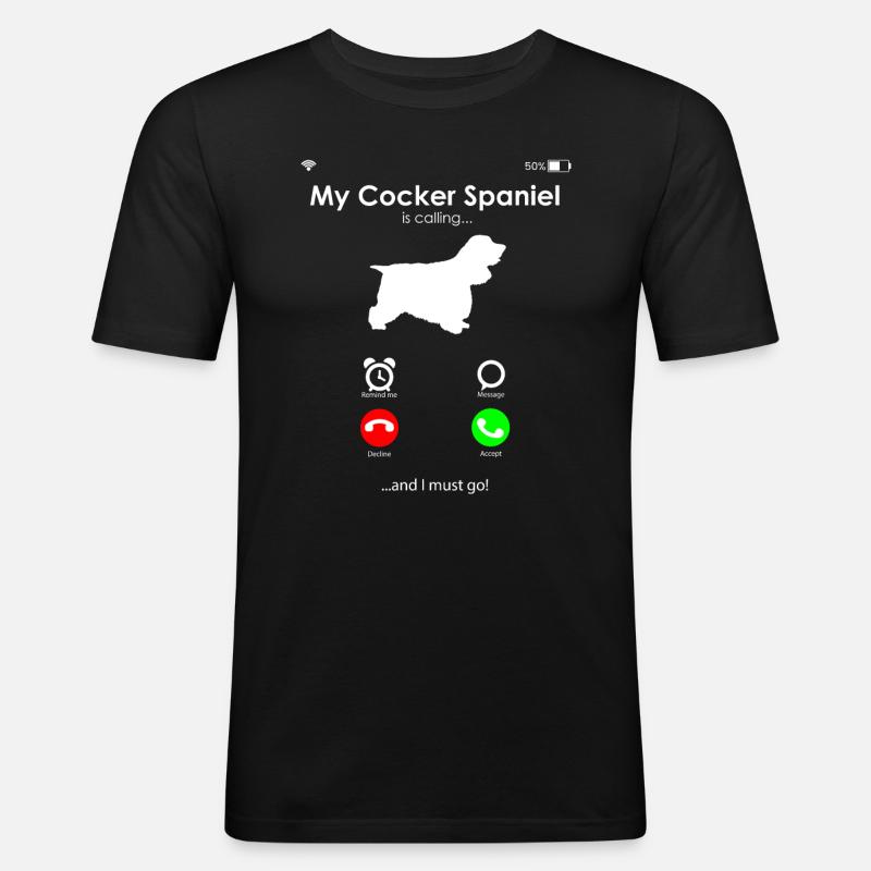 Cocker Spaniel - Männer Slim Fit T-Shirt - Schwarz