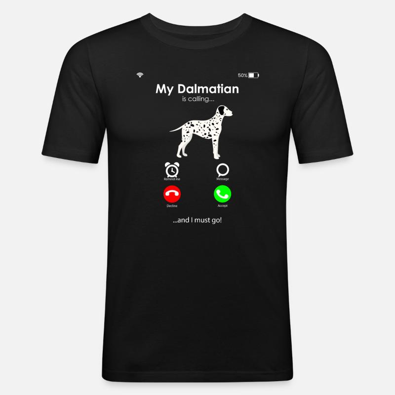 Dalmatiner - Männer Slim Fit T-Shirt - Schwarz