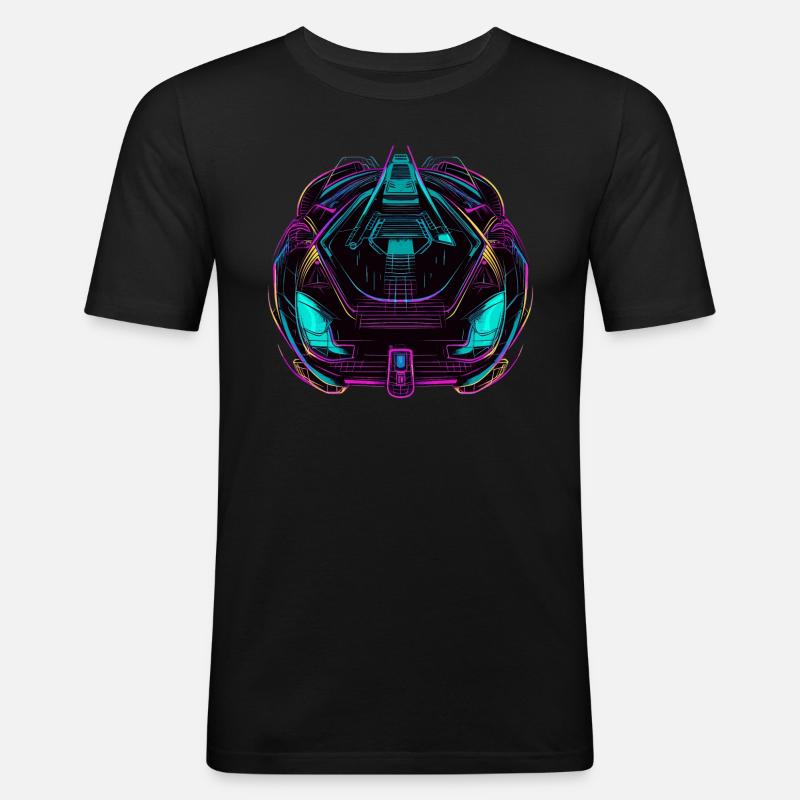 Auto - Männer Slim Fit T-Shirt - Schwarz