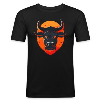 Bull Bull Buffalo - Men's Slim Fit T-Shirt - black - Front - Nik (191cm)