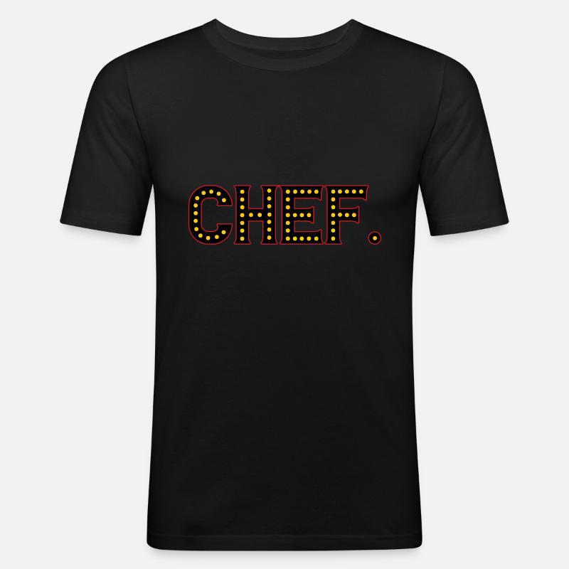 Chef | Farben änderbar - Männer Slim Fit T-Shirt - Schwarz