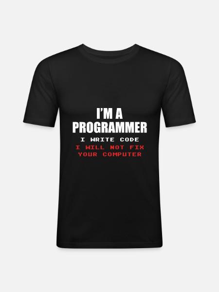 Programmør Geek Computer Programmering Coder L - Herre Slim Fit T-Shirt - sort