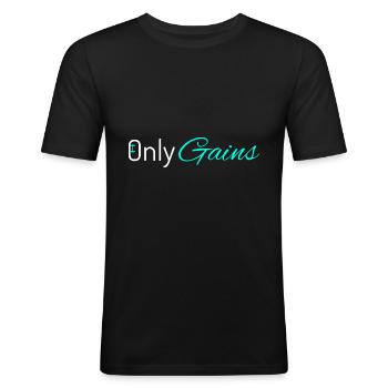 Only Gains - Men's Slim Fit T-Shirt - black - Front - Nik (191cm)