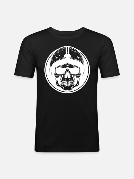 Biker Skull - Men's Slim Fit T-Shirt - black