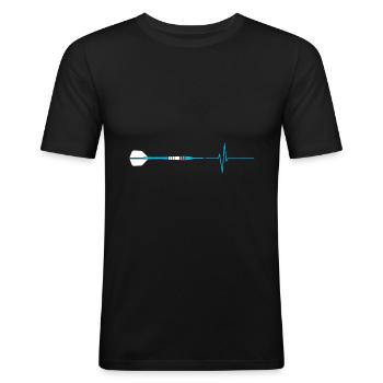 Battements de coeur - T-shirt près du corps Homme - noir - Devant - Nik (191cm)