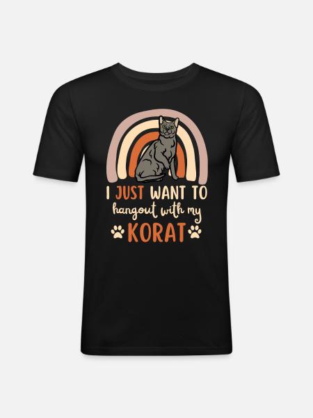 Cute Korat Cat - Men's Slim Fit T-Shirt - black