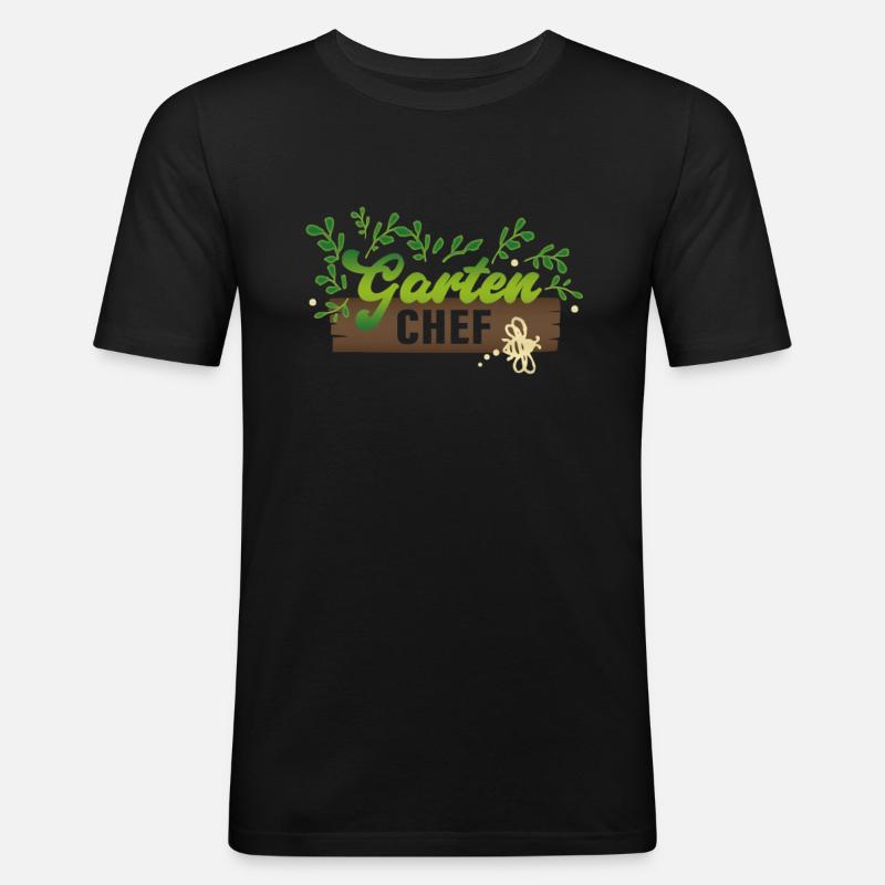 Gartenchef - Männer Slim Fit T-Shirt - Schwarz