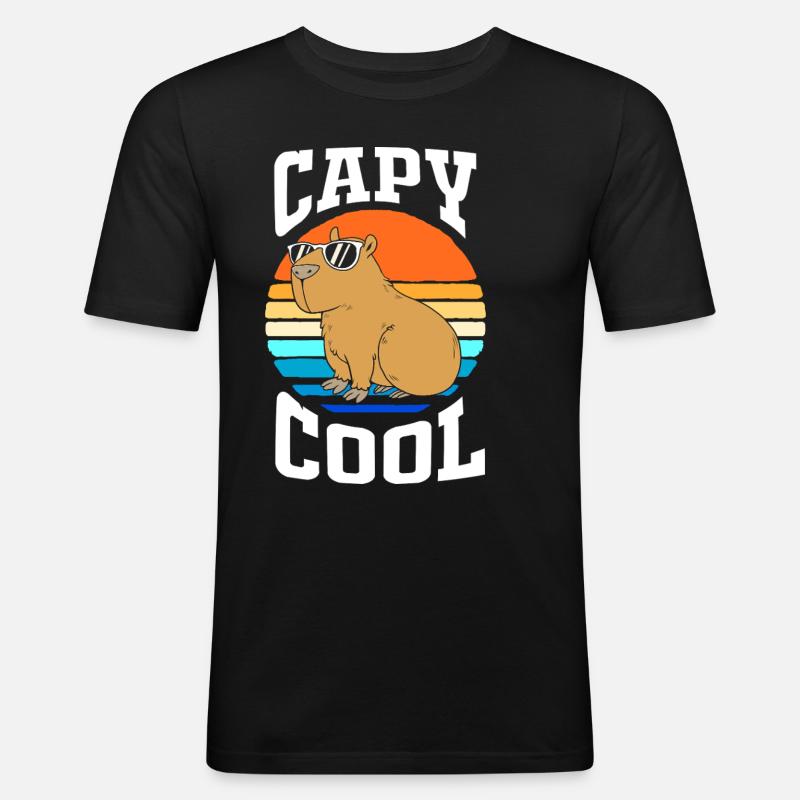 Capibara Capybara - Männer Slim Fit T-Shirt - Schwarz