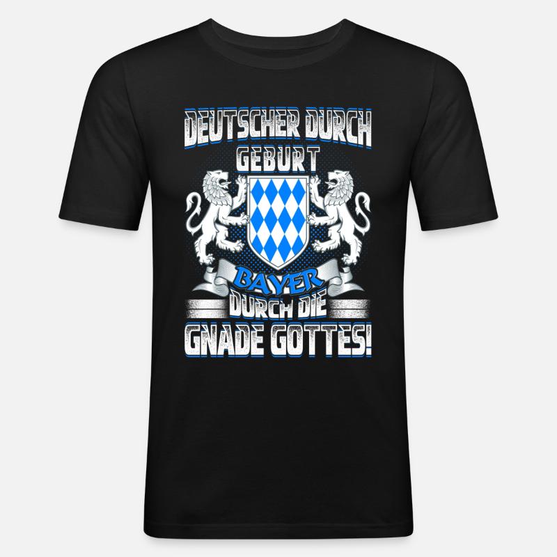 Bayer durch Gottes Gnade - Männer Slim Fit T-Shirt - Schwarz