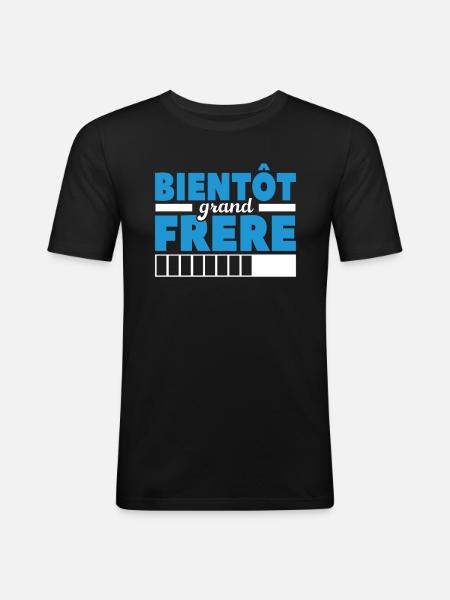 Bientôt Grand-frère - T-shirt près du corps Homme - noir