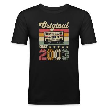 Vintage Geburtstag Original Geschenkidee 2003 - Männer Slim Fit T-Shirt - Schwarz - Vorne - Nik (191cm)