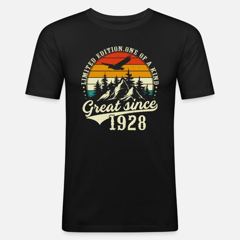 Einzigartig seit 1928 - Männer Slim Fit T-Shirt - Schwarz