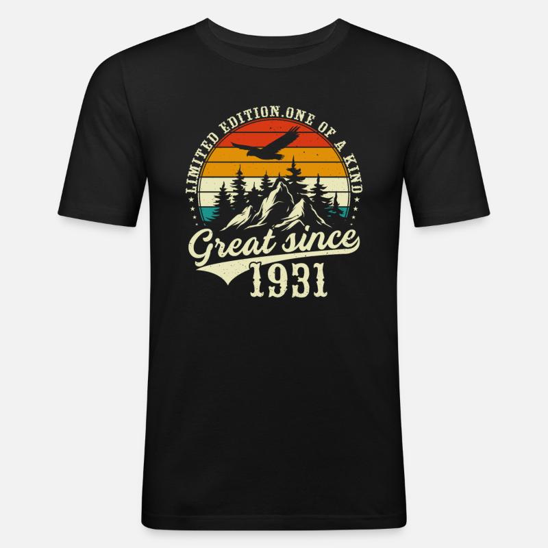 Einzigartig seit 1931 - Männer Slim Fit T-Shirt - Schwarz