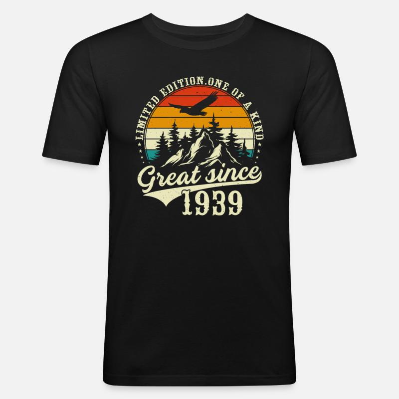 Einzigartig seit 1939 - Männer Slim Fit T-Shirt - Schwarz
