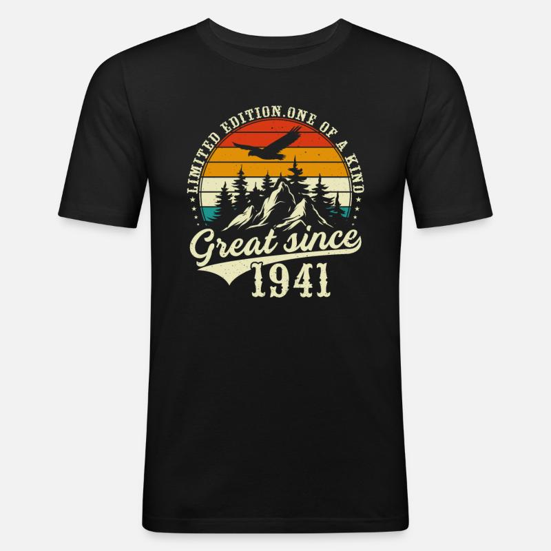 Einzigartig seit 1941 - Männer Slim Fit T-Shirt - Schwarz