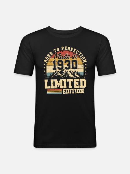 Einzigartig seit 1930 - Männer Slim Fit T-Shirt - Schwarz
