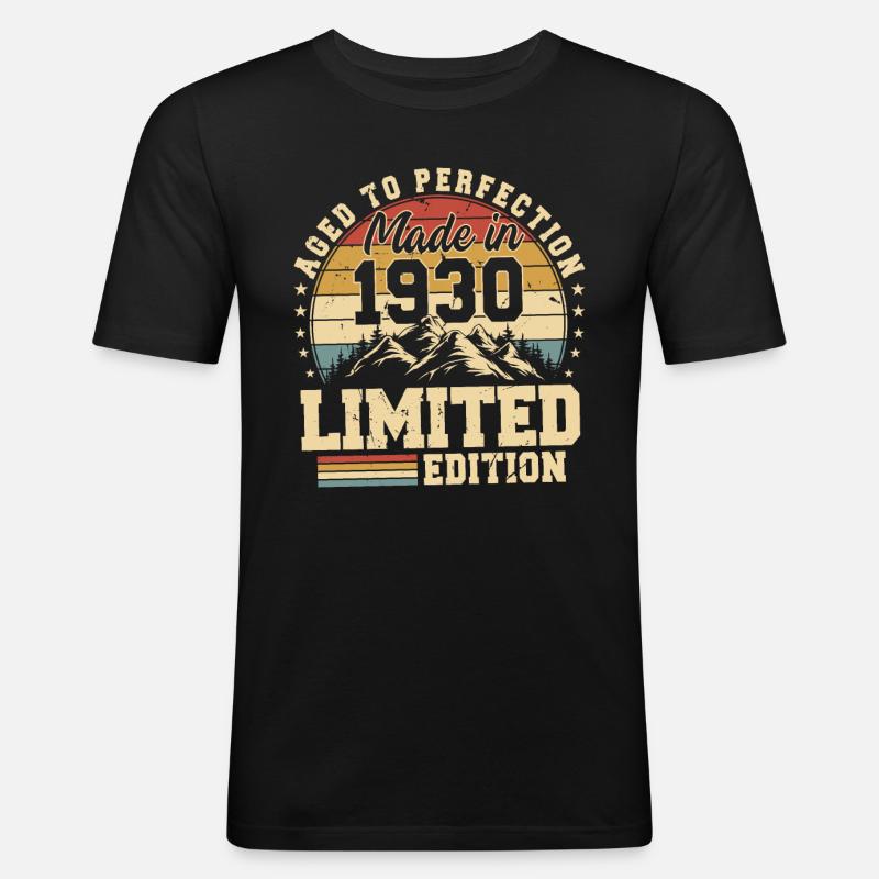 Einzigartig seit 1930 - Männer Slim Fit T-Shirt - Schwarz