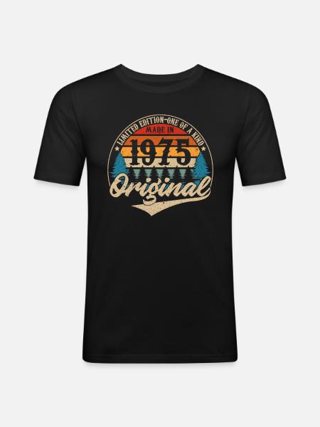 Fabriqué En 1975 Original - T-shirt près du corps Homme - noir
