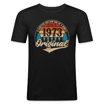 Made in 1973 Original - Men's Slim Fit T-Shirt - black - Front - Nik (191cm)