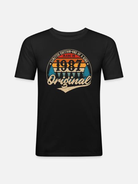 Made in 1987 Original - Men's Slim Fit T-Shirt - black