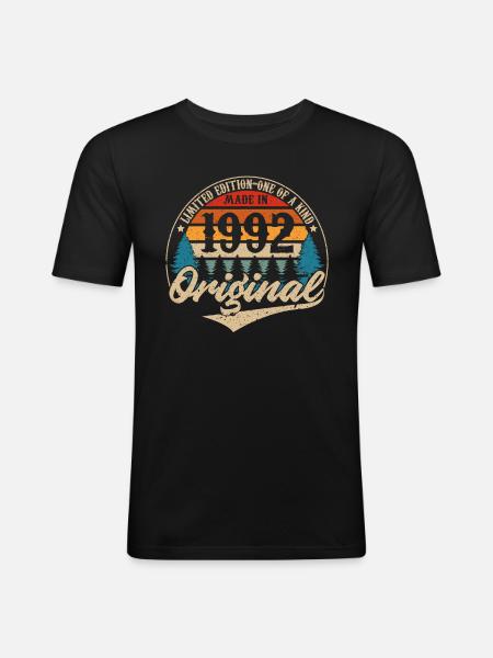 Fabriqué En 1992 Original - T-shirt près du corps Homme - noir