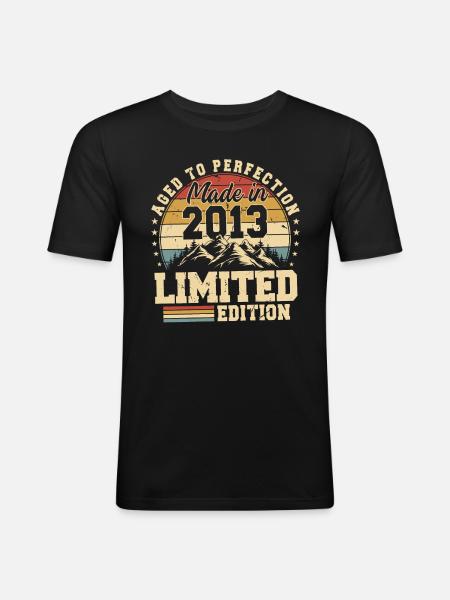 Einzigartig seit 2013 - Männer Slim Fit T-Shirt - Schwarz
