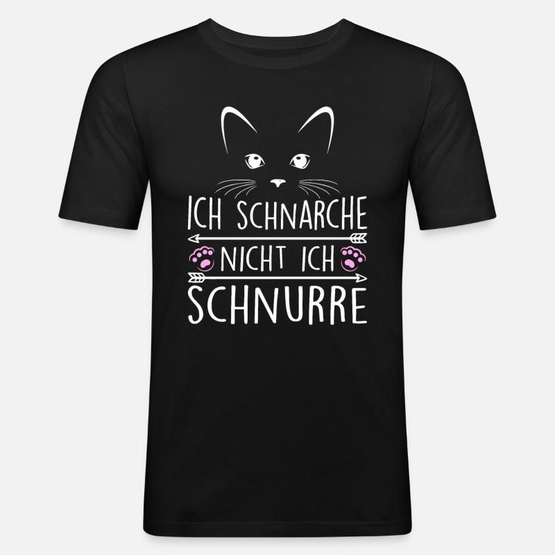 Ich Schnarche Nicht Ich Schnurre - Männer Slim Fit T-Shirt - Schwarz