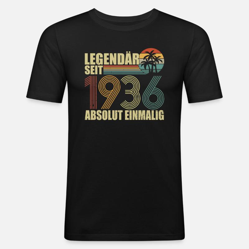 Legendär Seit 1936 Absolut Einmalig - Männer Slim Fit T-Shirt - Schwarz
