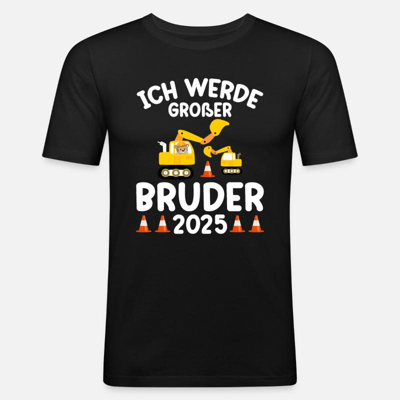 Ich Werde Großer Bruder 2025 - Männer Slim Fit T-Shirt - Schwarz