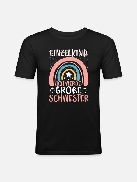 Ich Werde Große Schwester - Männer Slim Fit T-Shirt - Schwarz