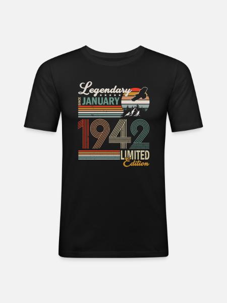 January 1942 - Men's Slim Fit T-Shirt - black
