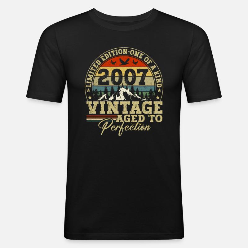 Ich bin Baujahr 2007 - Männer Slim Fit T-Shirt - Schwarz
