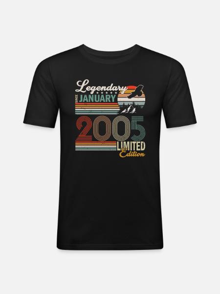 Legend since January 2005 - Men's Slim Fit T-Shirt - black