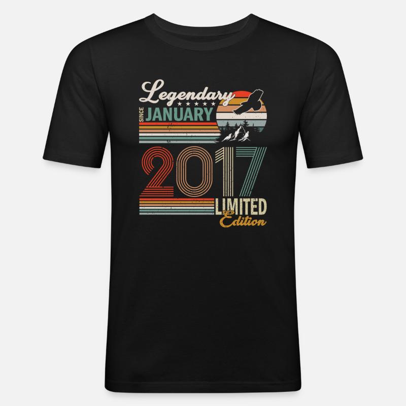 Legendary since January 2017 - Men's Slim Fit T-Shirt - black