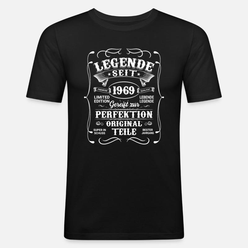 1969 - Männer Slim Fit T-Shirt - Schwarz